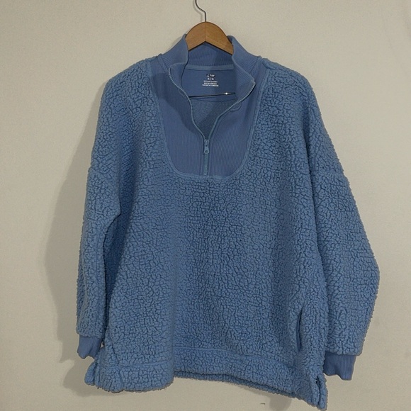 Aerie Dream Blue Sherpa Half Zip XL - Picture 1 of 8